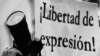 Cartel a favor de la libertad de expresión. (Twitter/@sip_oficial)
