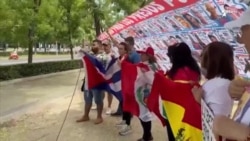 Cubanos se manifiestan en España en aniversario del 11J Cubanos se manifiestan en España en aniversario del 11J