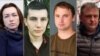 Periodistas de RFE/RL encarcelados (de izquierda a derecha): Alsu Kurmasheva, Ihar Losik, Andrey Kuznechyk y Vladyslav Yesypenko.