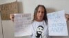 Tayrí Lorenzo Prado, madre del preso político del 11J Andy García Lorenzo, haciendo campaña por su libertad en las redes sociales.