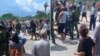 Enfrentamiento entre residentes del Sepen, cerca de Playa Baracoa, al oeste de La Habana, y miembros de las brigadas especiales. (Captura de video/@albertfonse11j)