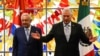 Andrés Manuel López Obrador y Miguel Díaz-Canel en el Palacio de la Revolución el 8 de mayo de 2022.