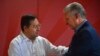 Luis Arce presidente de Bolivia saluda a Miguel Díaz-Canel el 14 de diciembre de 2021 en La Habana,
