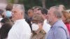 De der. a izq. Díaz-Canel, Raúl Castro y el primer ministro Manuel Marrero.