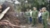 Díaz Canel recorre zonas afectadas por el huracán Ian.