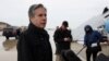 Antony Blinken habla con los periodistas antes de partir a Bruselas. REUTERS/Evelyn Hockstein/Pool