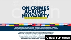 Conferencia de prensa "Sobre los crímenes de lesa humanidad", el 5 de abril, en Miami.
