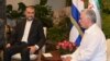 Díaz-Canel conversa con el canciller iraní Hossein Amir Abdollahian. (Foto: @DiazCanelB)