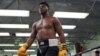 Lenier Peró, pugilista cubano en sesión de entrenamiento.