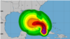 Tormenta tropical Eta a la 1:00 am del domingo. Proyección del Centro Nacional de Huracanes, con sede en Miami, Florida.