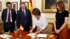 La Fiscal General de España, Dolores Delgado, firmó el Programa de Cooperación bilateral con su homóloga, la Fiscal General, Yamila Peña.