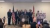 Legisladores cubanoamericanos conmemoran en Miami el primer aniversario del 11J, este lunes 11 de julio del 2022. (OCB / Alejandro Marcano).