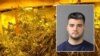 Mugshot de Ernesto Noceda Cuba y foto de su cultivo ilegal de marihuana, distribuidos por la Oficina del Sheriff del Condado Pueblo.