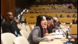 Delegación castrista realiza acto de repudio en Naciones Unidas Delegación castrista realiza acto de repudio en Naciones Unidas