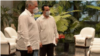 Díaz-Canel (izq.) junto al ministro de Salud pública, José Angel Portal Miranda.
