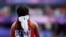La corredora cubana Melissa Padrón, al finalizar la ronda de relevos 4x400 m, en el Stade de France, Saint-Denis, Francia, durante las Olimpíadas de París 2024. (REUTERS/Sarah Meyssonnier/Archivo)