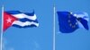 Banderas de Cuba y la UE.
