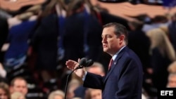 El senador de Texas y excandidato republicano a la presidencia de Estados Unidos, Ted Cruz, habla durante el tercer día de la Convención Nacional Republicana.