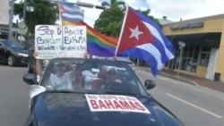 Grupos del Exilio Cubano protestan en el centro de Miami contra el gobierno de Bahamas Grupos del Exilio Cubano protestan en el centro de Miami contra el gobierno de Bahamas