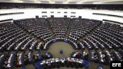 Vista general de la sesión plenaria del Parlamento Europeo en Estrasburgo (Francia).