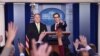 Los secretarios de Estado,Mike Pompeo, y Tesoro, Steven Mnuchin, anuncian a la prensa las sanciones contra Irán.