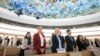 Delegados ante el Consejo de Derechos Humanos de la ONU, el 9 de octubre de 2023. (Fabrice Coffrini/AFP).