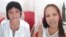 Las damas de blanco Reina Rodríguez (izq.) y Eulides Sánchez (der.)