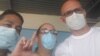 José Daniel Ferrer (der.) junto a Ana Lidia Torres y Carlos Oliva Rivery, usando nasobucos para evitar el contragio del coronavirus. (Foto: @jdanielferrer)