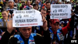 Manifestación en Filipinas por el Día de los Derechos Humanos.