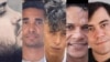Una imagen de artistas encarcelados en el 2021 en Cuba. De izquierda a derecha: Richard Zamora aka "El Radical", Luis Manuel Otero Alcántara, Ramón López Díaz aka "El Invasor", Maykel Castillo El Osorbo y Hamlet Lavastida. (Foto tomado de Facebook).