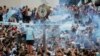 Celebraciones en Buenos Aires durante el partido Argentina - Croacia el 13 de diciembre de 2022. (Reuters/Agustin Marcarian).