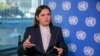 La líder exiliada del movimiento democrático bielorruso de oposición, Sviatlana Tsikhanouskaya, se encuentra en Nueva York el viernes 23 de septiembre de 2022 para la Asamblea General de las Naciones Unidas. (Foto AP/Ted Shaffrey)
