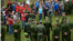 Díaz-Canel rodeado de militares en el Día de la Defensa.
