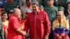 Nicolás Maduro y Diosdado Cabello durante un acto político en Caracas, el 13 de abril de 2023. AP/ Jesús Vargas