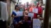Activistas del Movimiento Opositores por una Nueva República (MONR), en La Habana.