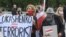 Manifestación en Vilna, Lituania, en mayo del 2021, en contra del gobierno de Bielorrusia. (PETRAS MALUKAS / AFP).