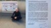 Ariel Ruiz Urquiola, en huelga de hambre frente a la oficina de la Alta Comisionada de Derechos Humanos de la ONU, en Ginebra.