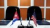 Banderas de EEUU y Cuba durante la firma de un acuerdo entre autoridades de ambos país, en 2017. (REUTERS/Alexandre Meneghini/Archivo)