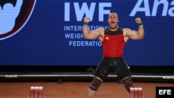El cubano chileno Arley Méndez, campeón mundial en la categoría de los 85 kilos.