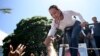 La líder de la oposición venezolana María Corina Machado habló este sábado ante miles de venezolanos en Las Mercedes, Caracas.