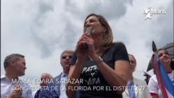 Congresista María Elvira Salazar hace dos pedidos a manifestantes Congresista María Elvira Salazar hace dos pedidos a manifestantes
