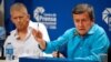 Pablo Beltrán (derecha) y Aureliano Carbonell durant euna rueda de prensa en La Habana en agosto de 2018.