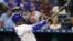 El pelotero cubano Jorge Soler (Reales de Kansas City) conecta un jonrón el 4 de septiembre de 2019 contra los Tigres de Detroit. (Jay Biggerstaff-USA Today-Reuters).