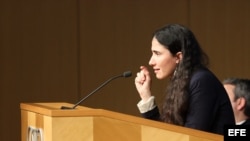 Yoani Sánchez habla en el Instituto Cato en Washington, DC. (EEUU).