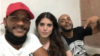 De izq. a der., Maykel Osorbo, Carolina Barrero y El Funky.