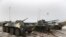 Tanques rusos y bielorrusos en la frontera con Ucrania. (Maxim Guchek/AFP).