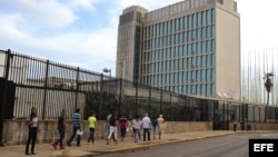 Vista de la Embajada de EEUU en La Habana.