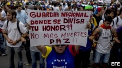 Protesta estudiantil contra el Gobierno de Nicolás Maduro.