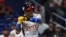 Edgard Enrique Muñoz, de Panamá, contra Puerto Rico, el 5 de febrero de 2024 en la Serie del Caribe, Miami, Florida. (Chandan Khanna / AFP).